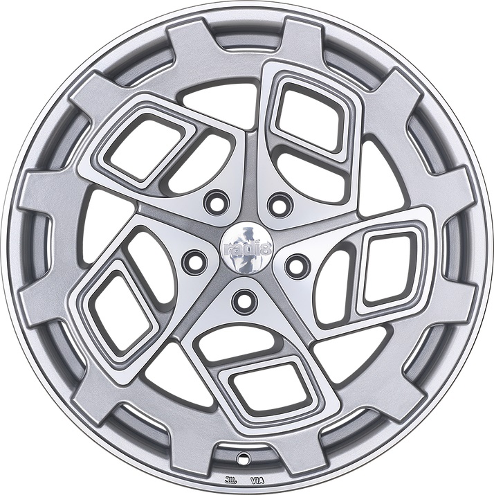 NEW 18  RADI8 R8CM9 ALLOY WHEELS IN MATT SILVER WITH POLISHED FACE ET42